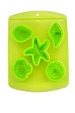 Fairly Odd Novelties Novelty Gag Gift Starfish Seashell Beach Shape 5-Ice Cube Tray Mold, Rubber, Green