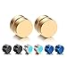 Oidea 8PCS 8MM Stainless Steel Fake Gauges Non-piercing Stud Earrings for Men Women,Hypoallergenic,4 Color Assorted