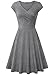 Lotusmile Casual Dress,Womens Elegant Dress A Line Cap Sleeve V Neck X-Large, Dark Grey