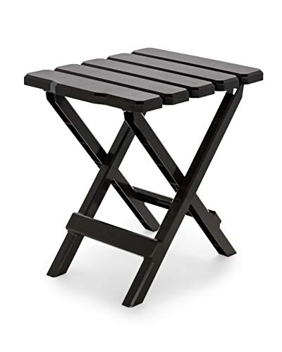 Camco Adirondack Portable Outdoor Folding Side Table-Perfect for The Beach, Camping, Picnics, Cookouts and More-Weatherproof and Rust Resistant-Mocha (21044)