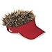 Flair Hair Mens - Visor Cap Fake Hair Wig Novelty Gift With Red & Brown Hair