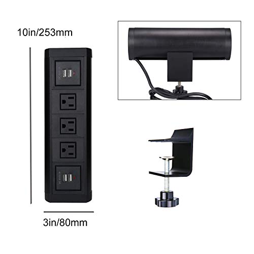 Desktop Power Strip, Desk Edge Power Outlets with USB, Voltage 100-240V 50-60Hz, DC 5V 2.1A for Smart Phone, Computer, Electrical appliances - Thumbnail 4