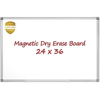 Magnetic Whiteboard/White Board, 36 X 24 Inches Magnetic Dry Erase Board, Silver Aluminum Frame with Detachable Marker Tray