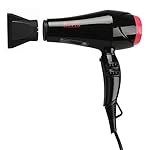 Berta 1875W Negative Ion Hair Blow Dryer with 2 Speed and 3 Heat Setting, Black