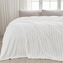 NEWCOSPLAY Super Soft Queen Blanket White Premium