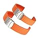 SCASTOE Waterproof Men's Silicone Rubber Watch Wristwatch Strap Band Replacement 18-24mm (Orange, 20)