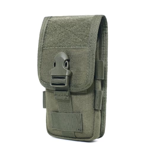 Azarxis Tactical Molle Pouch, Mobile Phone Belt Holster Smartphone Holder Utility Waist Pack Gadget Tool Organizer IFAK Bag (Green)