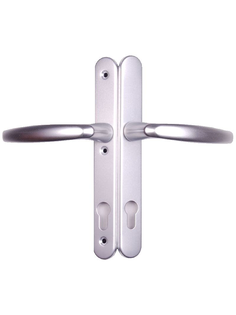 Upvc Door Handle 200mm Screw Fixings 3 Hole Fix - Matt Sliver