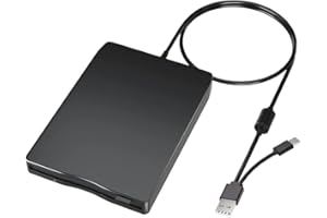 Wooswen USB Floppy Disk Reader Floppy Disk Drive Dual Interface External USB C Floppy Disk Drive for PC Laptop Notebook Deskt