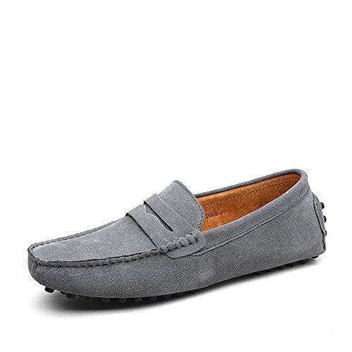 Men's Shoes Suede Leather Formal Shoes Light Soles Loafers & Slip-Ons for Casual Office & Career Outdoor Navy Blue Green Khaki Royal Blue (Color : G, Size : 38)