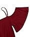 ZANZEA Womens Cold Shoulder Tops Sexy Casual Summer T Shirt Tee Short Ruffle Sleeve Spaghetti Strap Blouses Wine Red US 4