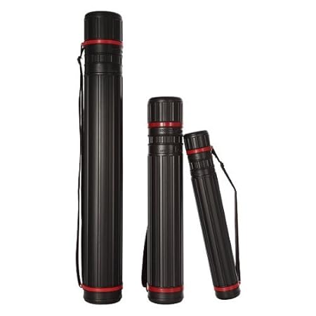 Artina Zeichenrolle Transportrolle Köcher für Bilder bis A0, schwarz Ø 9,5cm x 78cm bis 134cm