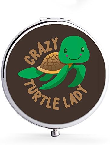Makeup Mini Mirror Handhold Double Side Compact Travel Mirrors - Crazy Turtle Lady