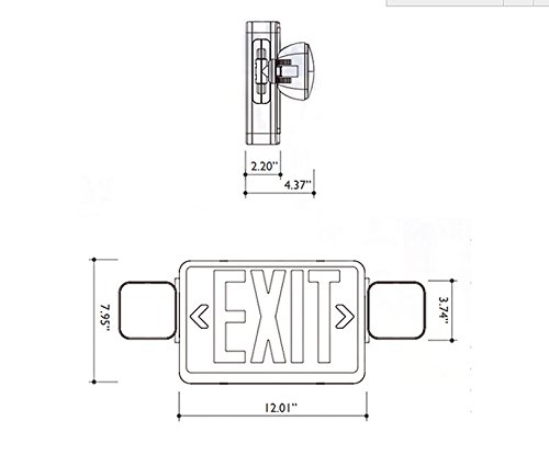 Goodyo Led Emergency Exit Sign & Light Fixture With Red Letters,Emergency Lighting Unit And Ni-Cad Battery Back up in One Compact