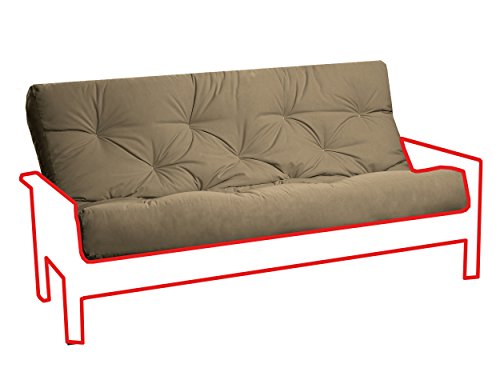 Royal Sleep Products Futon Mattress Solid Cover 8 Layer Factory Direct Made in The USA (Khaki, Full)