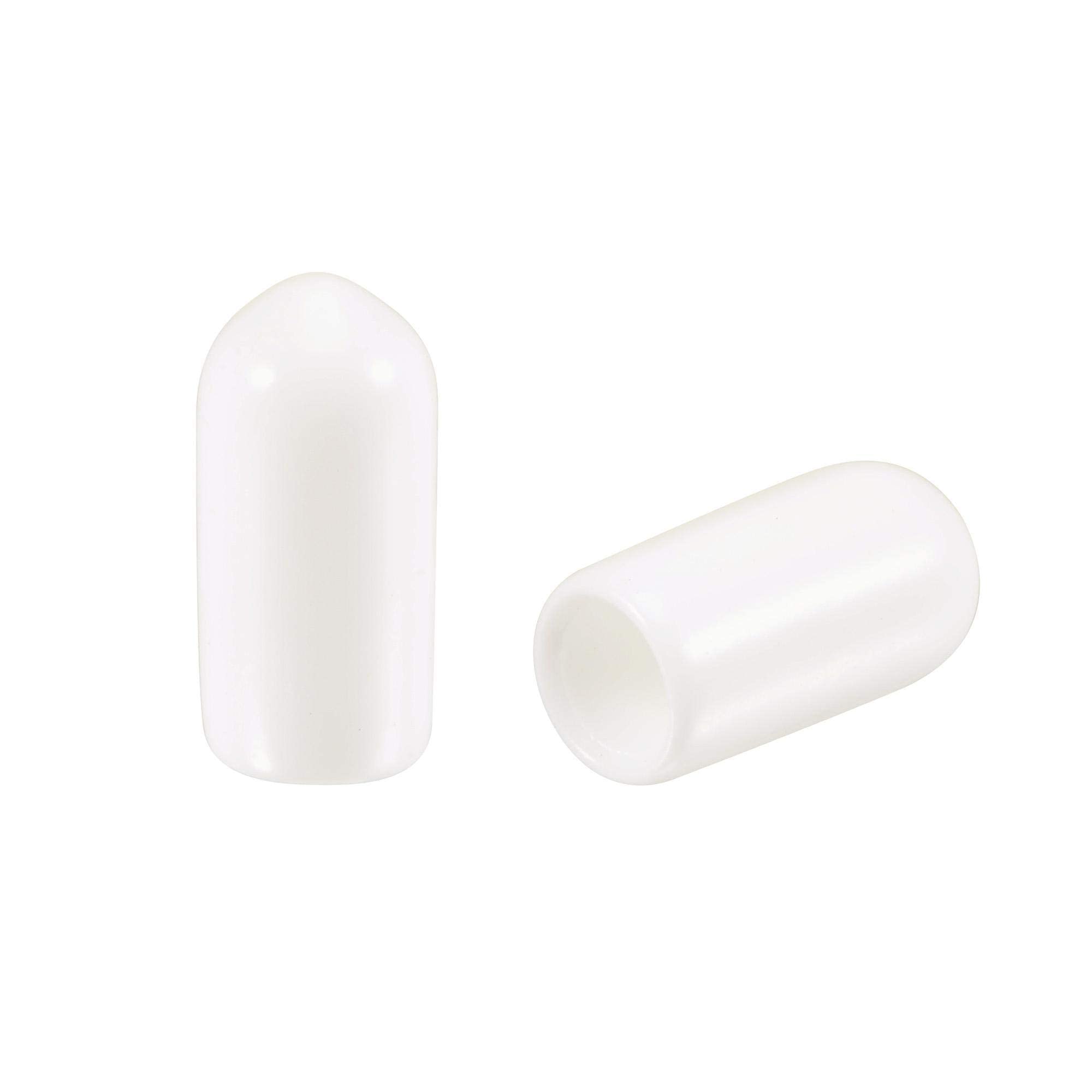 TA-VIGOR 200Pcs Rubber End Caps, 5mm ID Round Flexible Screw End Caps Thread Protectors, White Vinyl Bolt Covers Rubber Covers for Screws, Tubes, Cables, Wires, etc — image 1