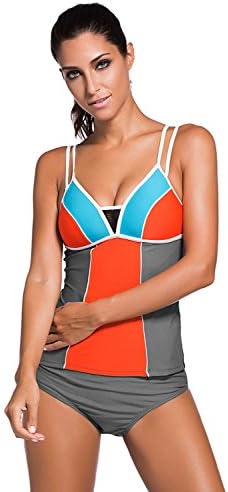 Amady Color Block Lace Tankini Women's Bikini Swimsuit
