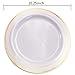 I00000 60pcs Plastic Gold Plates,10.25 inch Gold Rimmed Dinner Plates, White Disposable Plates, Parties or Wedding