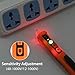 Neoteck Non-Contact Voltage Tester with Adjustable Sensitivity, LED Flashlight, Buzzer Alarm, Dual Range AC 12V-1000V/48V-1000V, Live/Null Wire Judgment