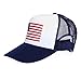 American Flag Patriotic USA Classic 5 Panel Mesh Snap Back Trucker Hat Navy
