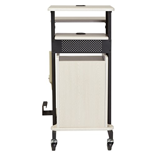 Oklahoma Sound PRC-250 Deluxe Presentation Cart, 30" Length x 18" Width x 40.5" Height, Ivory Woodgrain - Thumbnail 6