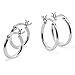 River Island Jewelry – 2 Pair Set 925 Sterling Silver 2mm Hoop Earrings Sizes 15mm & 25mm-