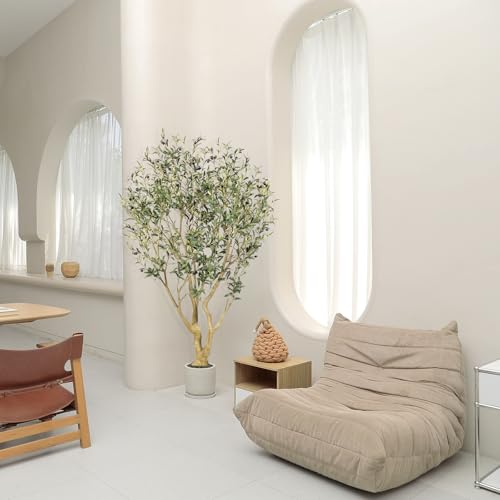 REALEAD 6 pies Arbol de Olivo Artificial con Ramas Ajustables y Frutos | 180 cm Olivos Artificiales de Interior - Arboles Artificiales Decorativas Hogar para Decorar el Oficina Salón y Entrada
