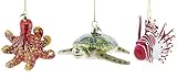 3-Piece Kurt Adler Noble Gems Glass Under the Sea Ornament (3 Piece Under the Sea Set)
