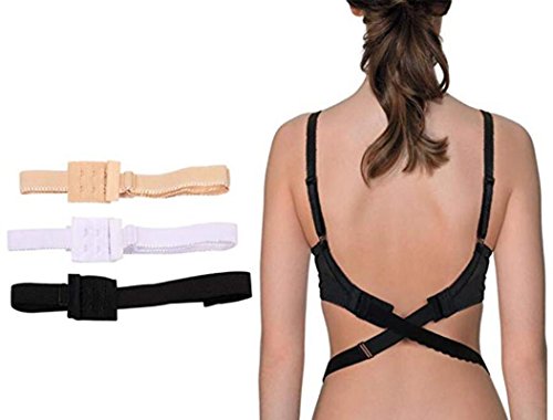 YOYOSTORE 3pcs Low Back Bra Converter Adjustable Strap Extender with 2 Hooks