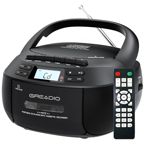 Greadio Boombox CD Cassette Player Combo