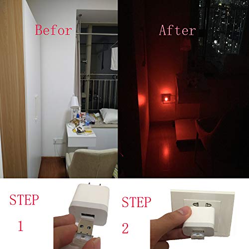 Bevinsee Mini USB Light Plug-In 5V Lamp Interior Atmosphere Ambient Lighting Kit for cars,bedroom,computer,laptop,power bank,usb hub,Red,3pcs - Thumbnail 3