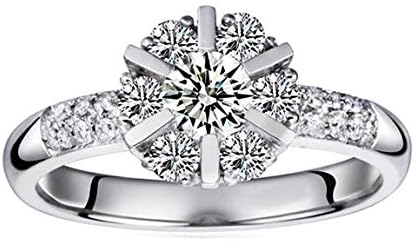 Ruvee for Your Valentine Snowflakes Platinum Plated Diamond Ring for Women