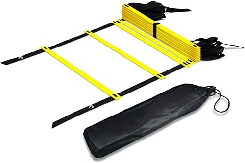 Agility Ladder MAXZOLA Adjustable Speed Ladder Soccer Training Tool with Carry Bag (12-Rung)