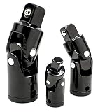 Bastex Black Complete Impact Universal Joint Set, Made of CR-V Steel. 3 Universal Joint Socket Piece Swivel Set. Wobble Elbow Extension Sets