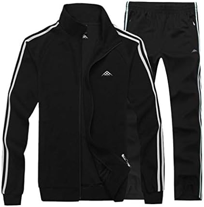 Actual Spark Males’s Athletic Full-Zip Jogger Sweat Go well with Sports activities Units Informal Tracksuit