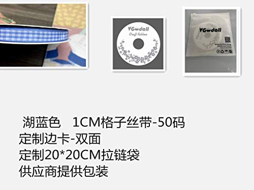 VGoodall Lake Blue Gingham Ribbon, 3/8 x 50Yd Picnic Craft Ribbon Lake Blue Ribbons for Hair Accessories Craft and Christmas Gift Wrapping