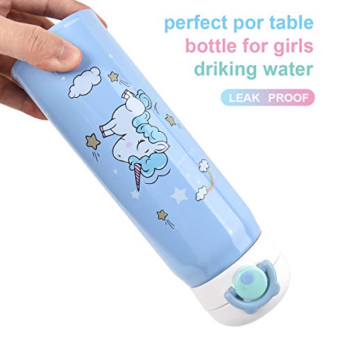 Hot Water Bottle SB Toys Thermoses Thermal Vacuum Cups for Hot and Cold DrinkStainless Water Bottle Cup Vacuum Insulated Water Flask for School Kids Girls Proof BPA Free Blue Unicorn-17oz