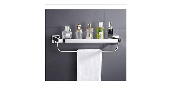 ZhanMa Toallero Cuarto de baño Estante de Vidrio con toallero ...