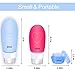 Portable Travel Bottles Set,Tsa Approved Leakproof Silicone Refillable Travel Cosmetic Containers for Toiletry Shampoo Conditioner Facial Creams Massage Oils Condiment (3oz and 2oz)