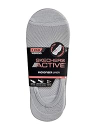 Skechers - Calcetines para mujer Active Non-Terry Semi Forro de Microfibra - S110706-095 Gris   Multi Pack de 5 Pares 5-9.5