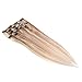 Grammy 20 Inch 7pcs Remy Clips in Human Hair Extensions 70g with Clips for Highlight (20inch, 18/613 Brown/blonde)