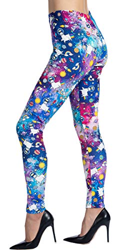 Ndoobiy Women's Printed Leggings Full-Length Regular Size Yoga Workout Leggings Pants Soft Capri L1 (YangTuo OS) - Thumbnail 4