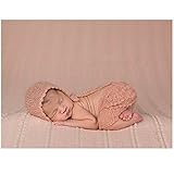 Newborn Baby Infant Photography Photo Props Boy Girl Outfits Cute Hat Pant (Light Pink)