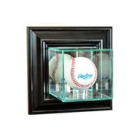 Perfect Cases MLB Wall Mounted Baseball Glass Display Case, Black