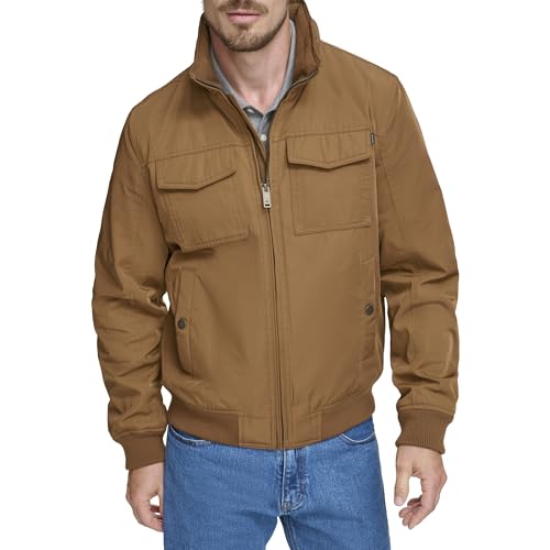 Dockers Men’s Big & Tall Quilted Lined Flight Bomber Jacket, Emperador Brown
