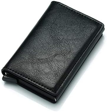Water Hep Cash Box Metal Mini Protection Automatical Pop Up Metal ID Credit Card Holder Card Case Money Cash Clip Mini Wallet Card Protector Black