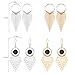 10 Pairs Boho Statement Drop Dangle Earrings Golden Silvery Fashion Jewelry Fringed Tassel Character Exaggerated Earrings Set for Women & Girls …