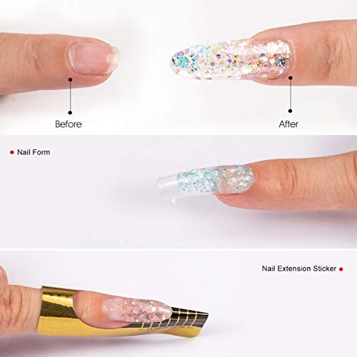 Saviland Poly Gel Nail Kit - Color Changing Nail Polish 6 Colors Builder Gel Thermal Nail Polish Nail Extension Nail Enhancement for Gel Polish Starter and Professional Nail Technician Gift Set