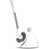simplehuman Toilet Brush with Caddy, Stainless Steel, White