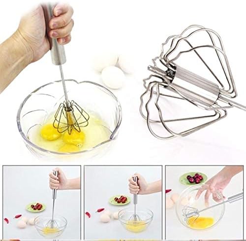 ShopVip Nouveaute! Fouet Cuisine Semi Automatique en Acier Inoxydable Batteur d’œufs, de crème, café, pâtisserie, mixeur à Main pour Lait Froid et mélanges, sauces - Cuisine A Vivre ShopVip Nouveaute! Fouet Cuisine Semi Automatique en Acier Inoxydable Batteur d’œufs, de crème, café, pâtisserie, mixeur à Main pour Lait Froid et mélanges, sauces